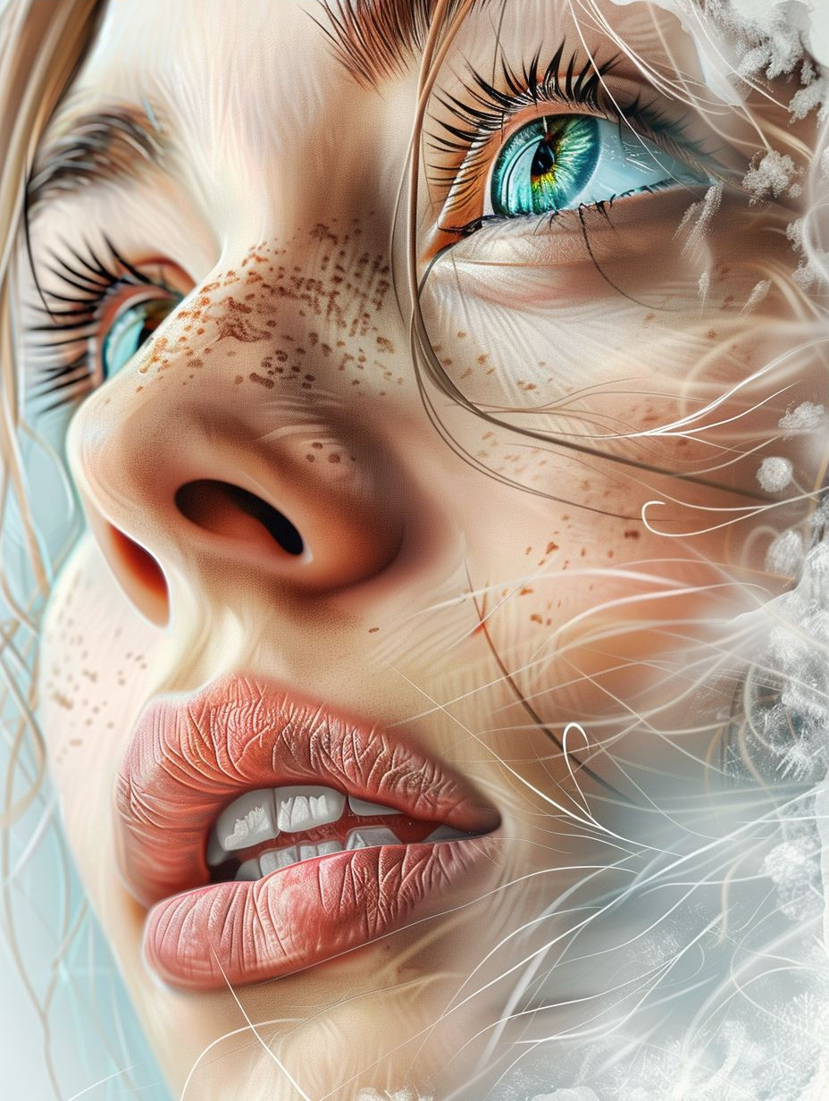 Ethereal Gaze in Floral Silk