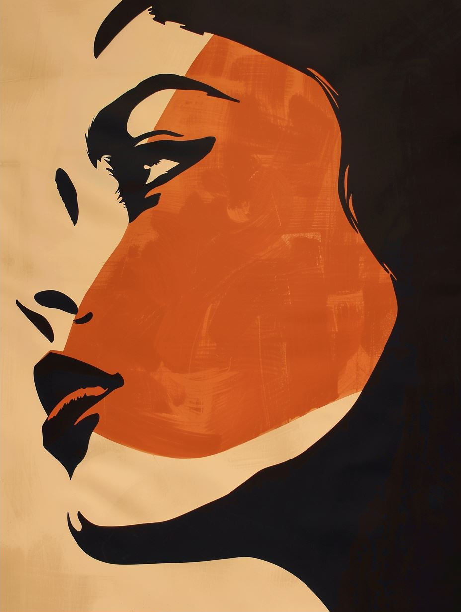Bold Contrast Modernist Portrait
