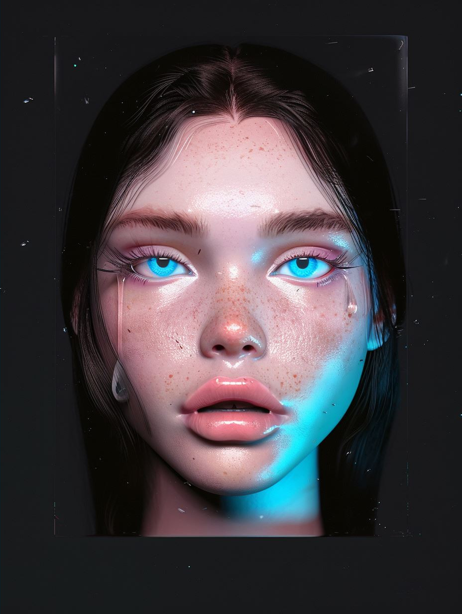 Ethereal Gaze Through Liquid Glass