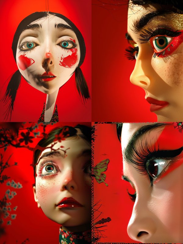 Surrealist Paper Doll Portrait