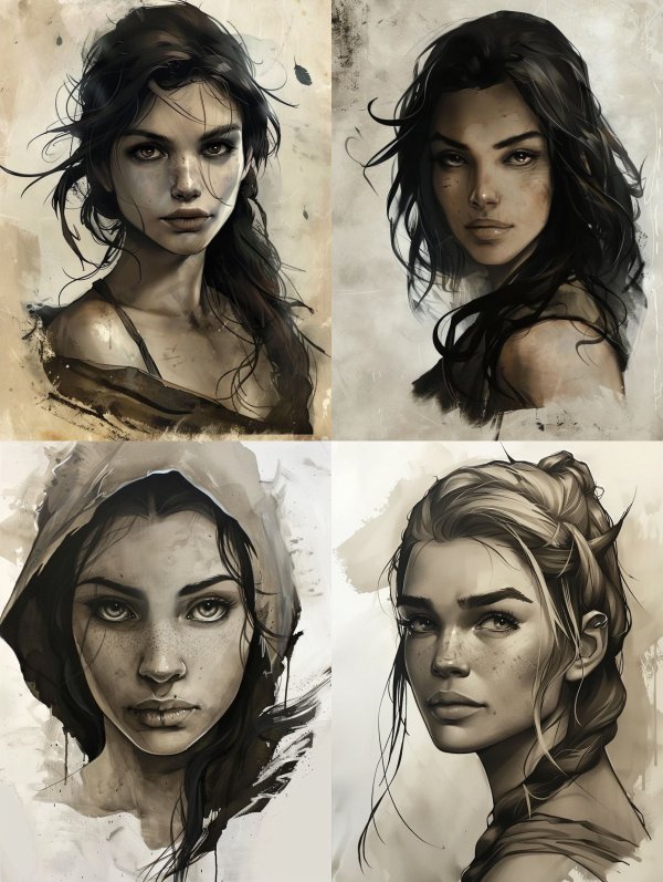 Moody Charcoal Portrait Studies
