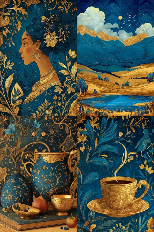 Azure Gilded Elegance