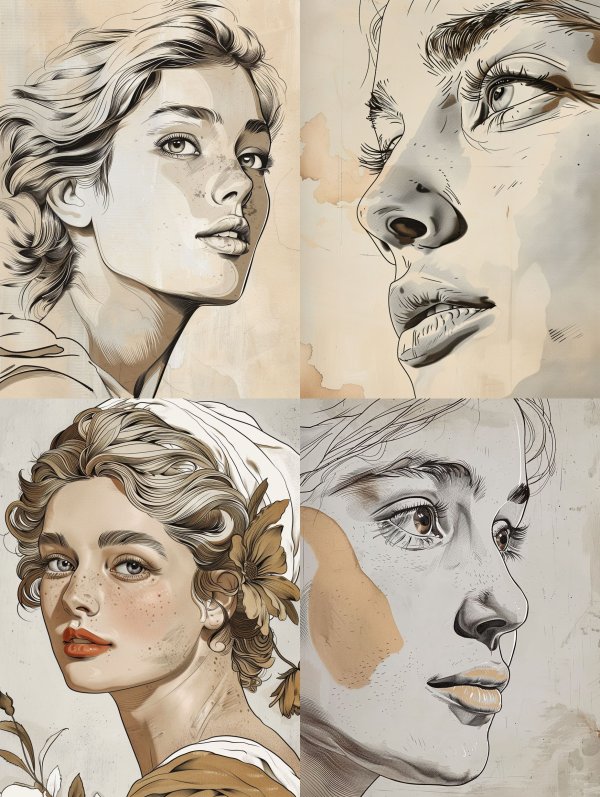 Vintage Ink Portrait