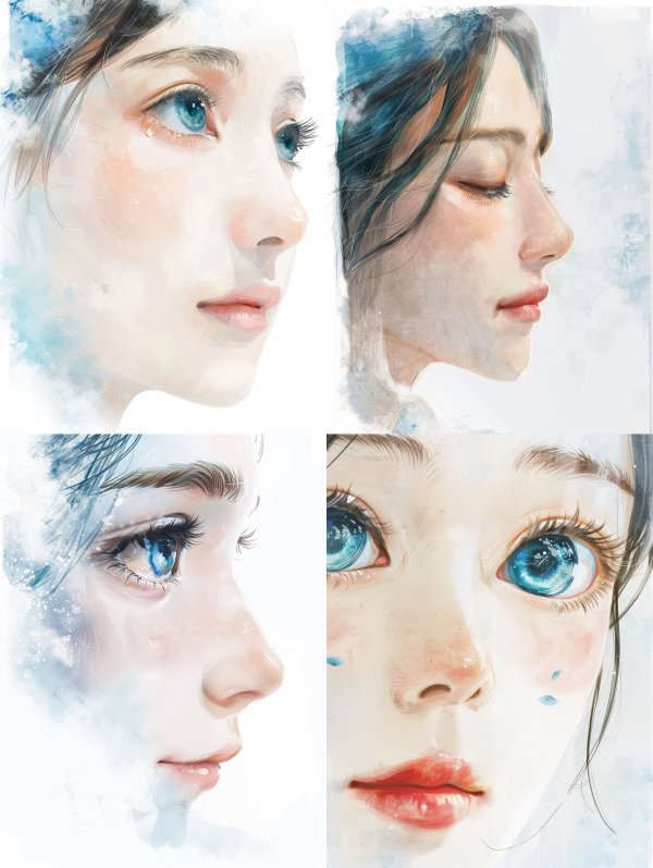 Ethereal Watercolor Portrait Studies