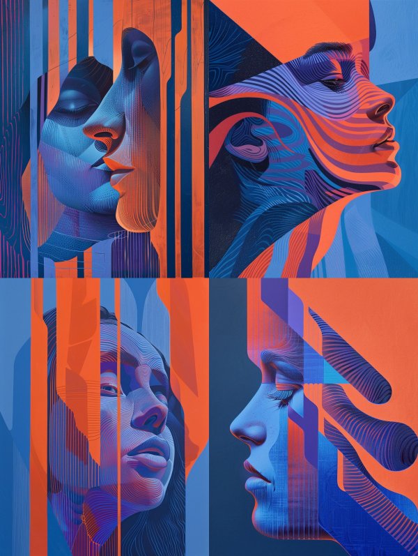Electric Blue Neon Intimacy