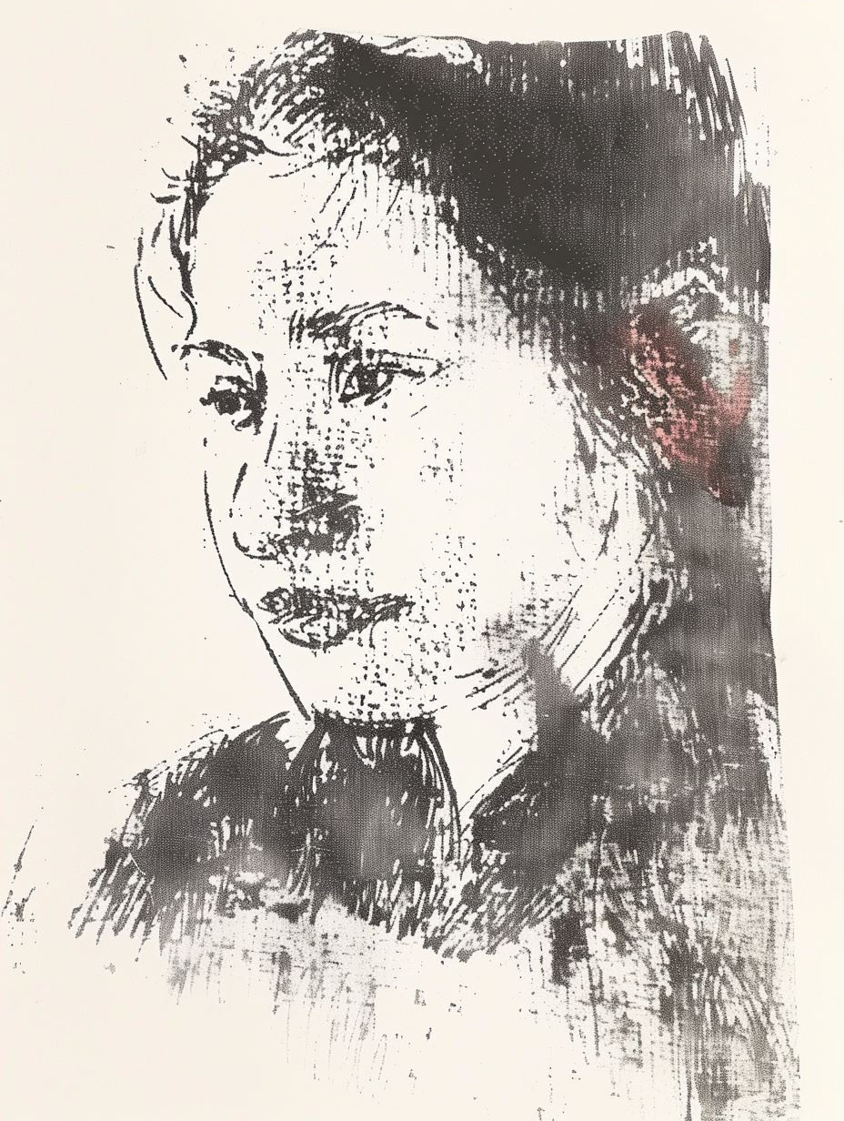 Gritty Monochrome Ink Portrait