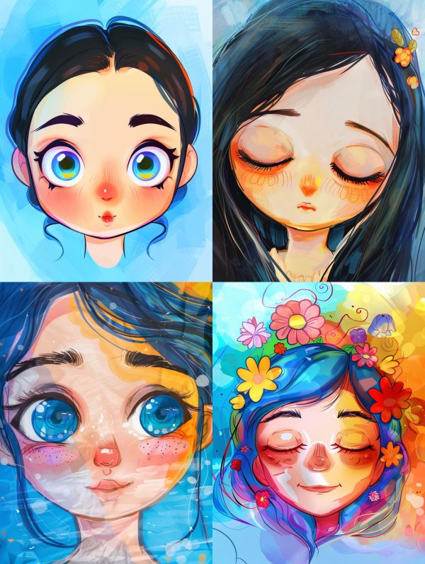 Ethereal Blue Gaze Portrait