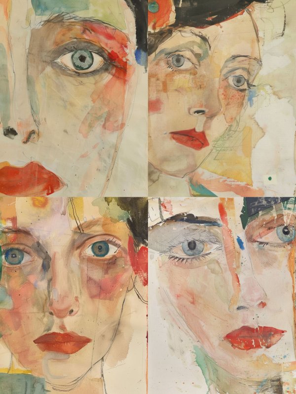 Abstract Watercolor Gaze
