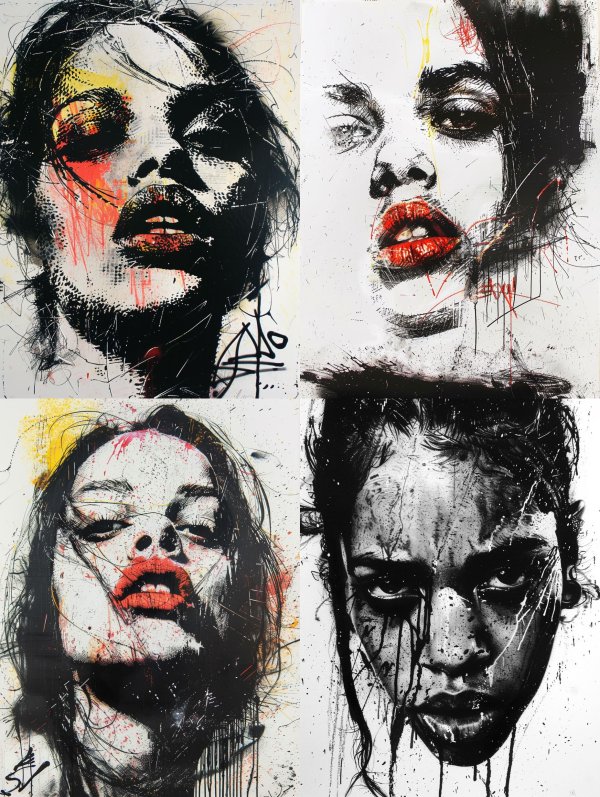 Raw Emotional Ink Portraits