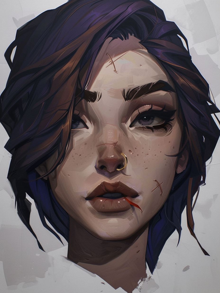 Fragmented Soul in Violet Hues - Image 3