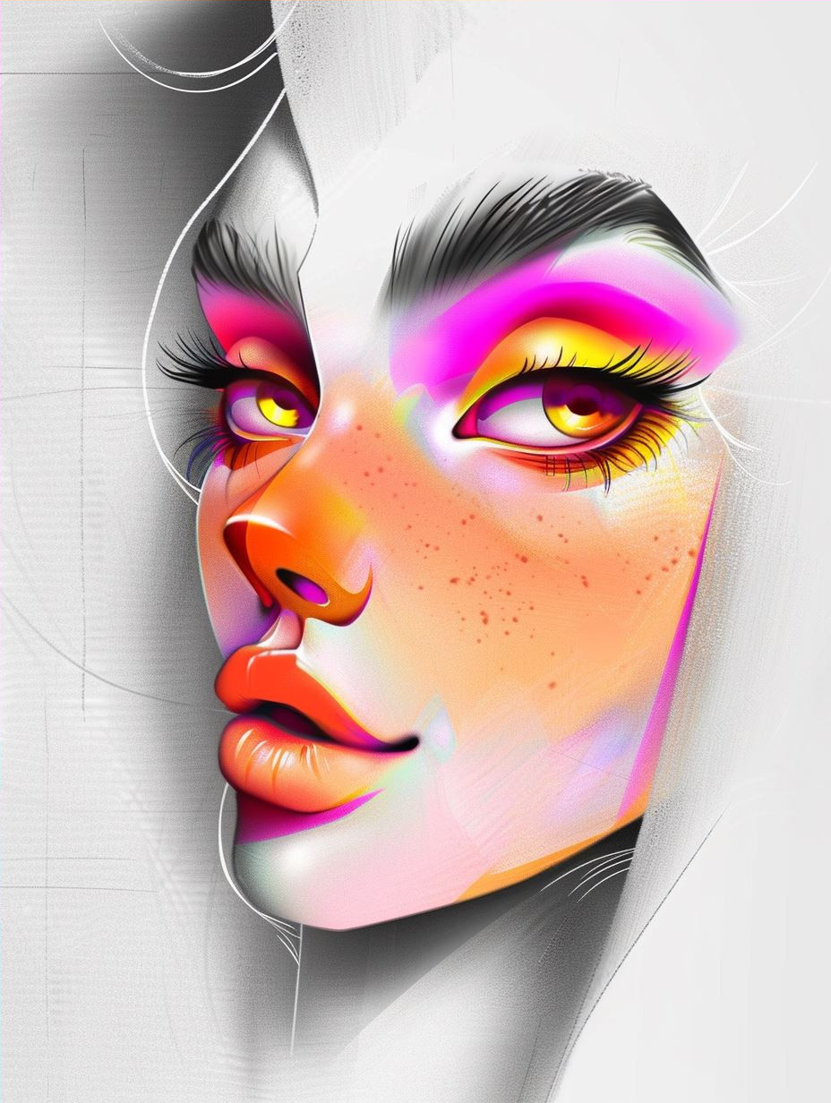 Neon Glow Ethereal Portrait