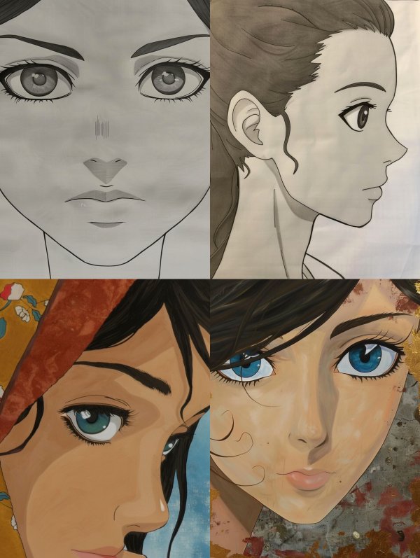 Monochrome Manga Portrait Study