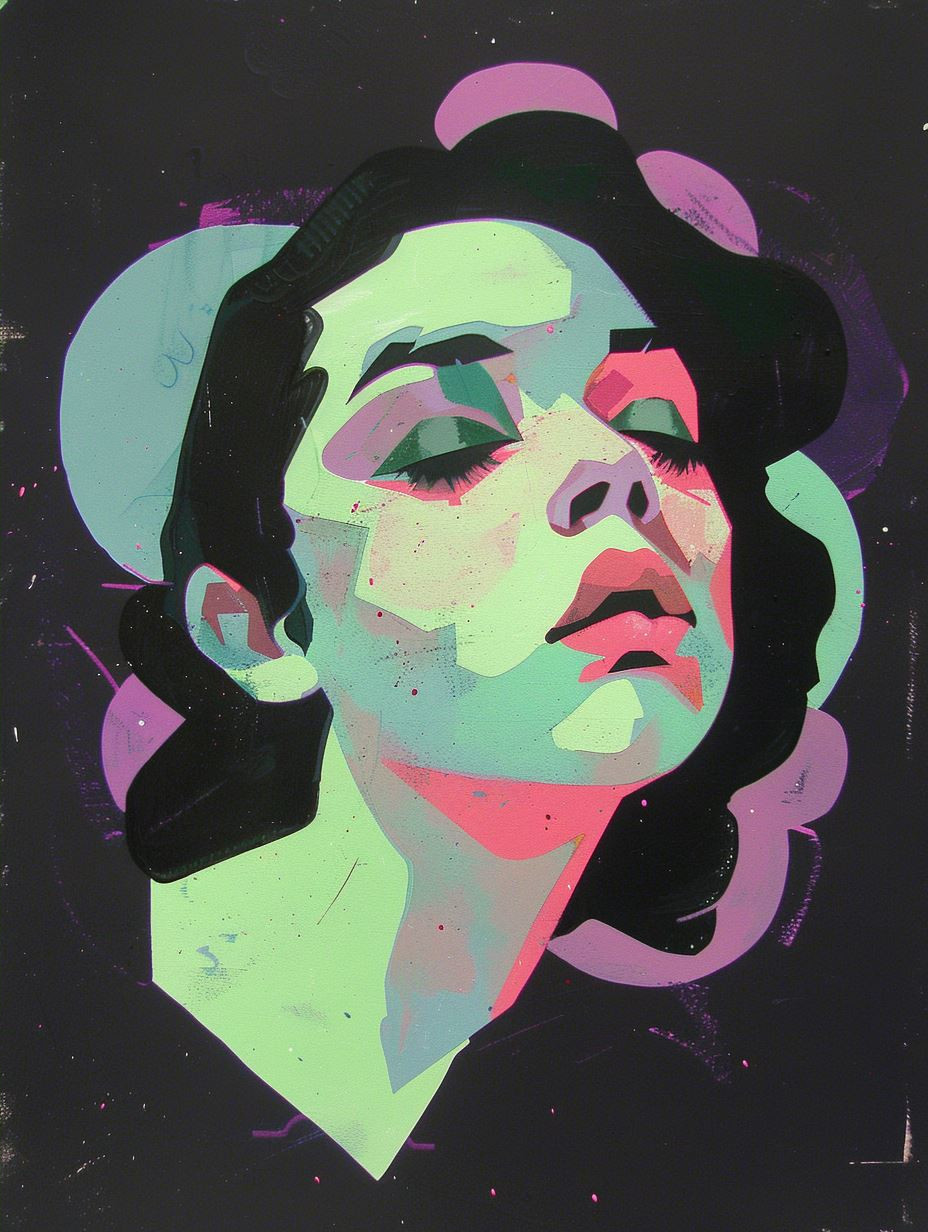 Neon Pastel Portrait Study