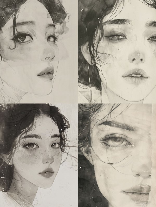 Ethereal Ink Portrait Study