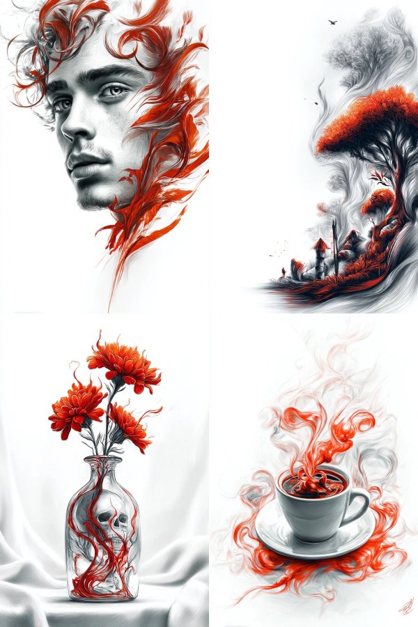 Crimson Swirl Portrait