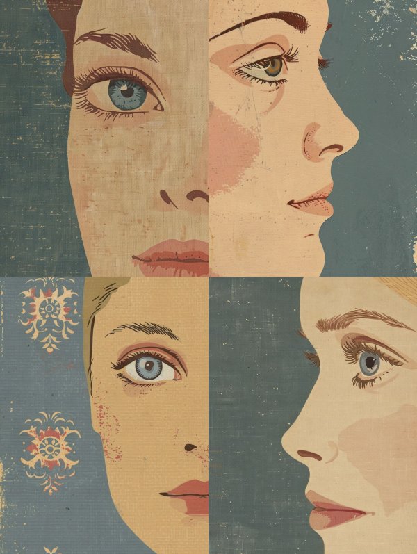 Vintage Mid-Century Pop Art Portrait