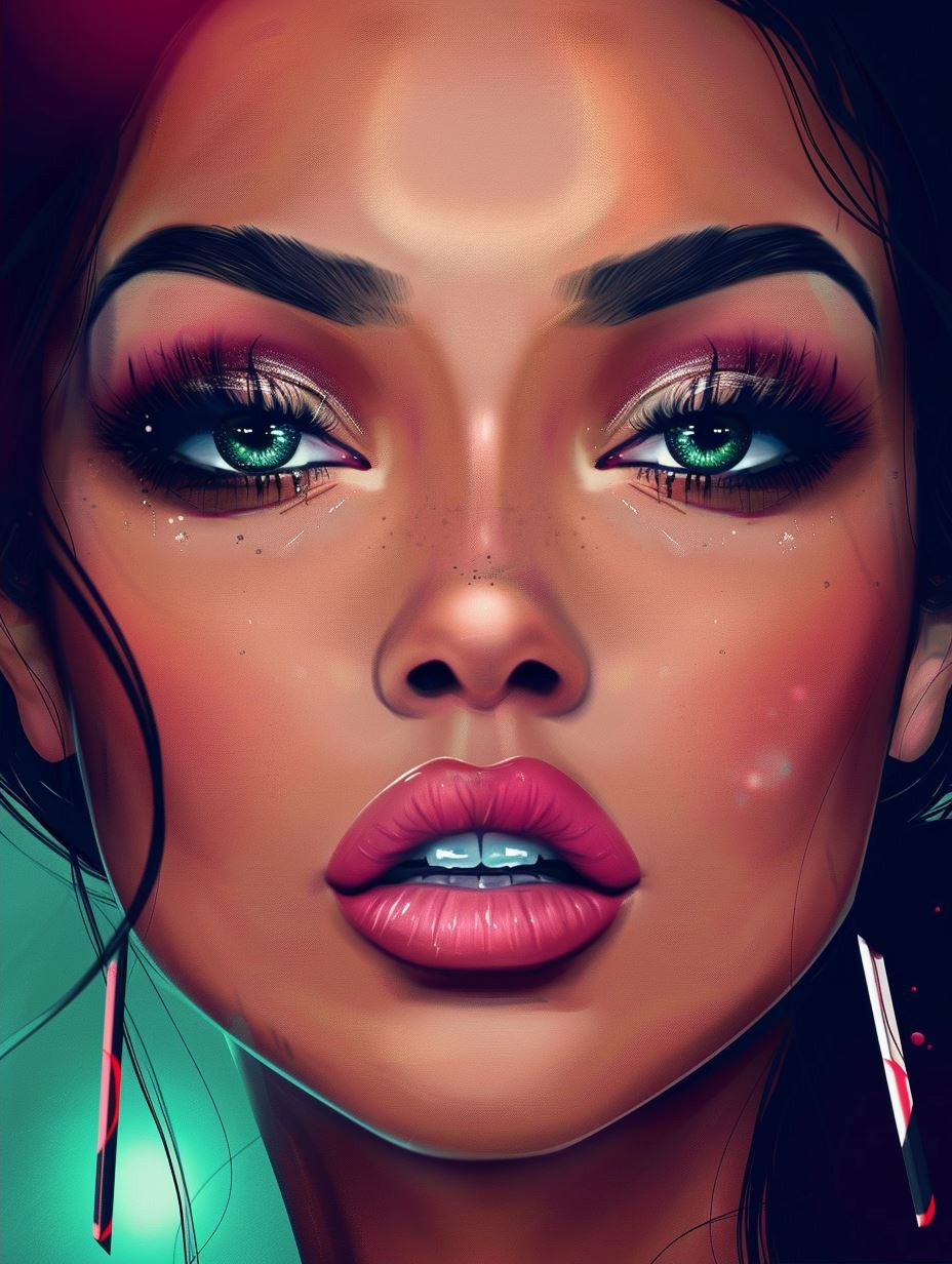 Neon Prism Ethereal Portrait