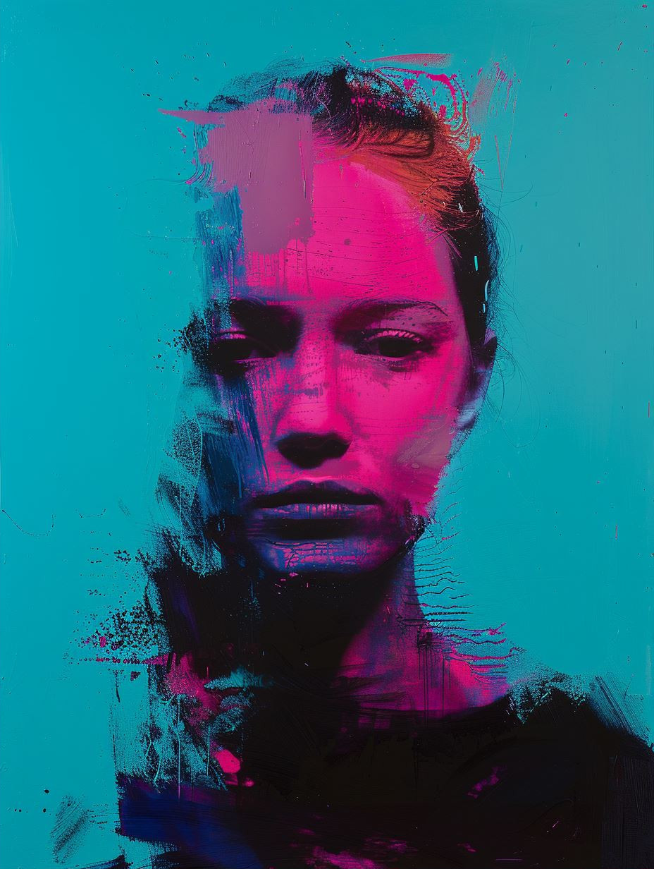 Neon Glitch Portrait