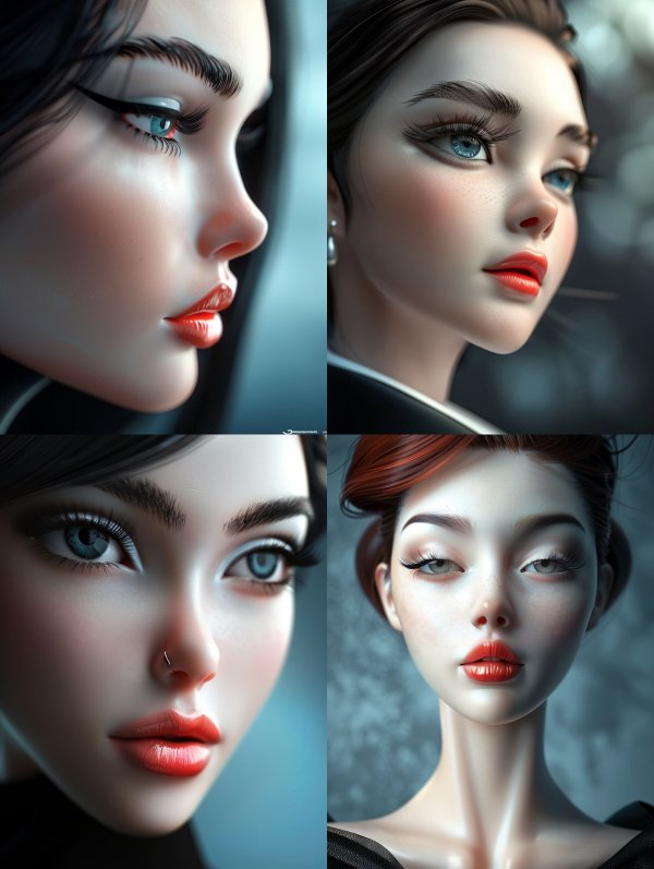 Ethereal Porcelain Digital Portrait