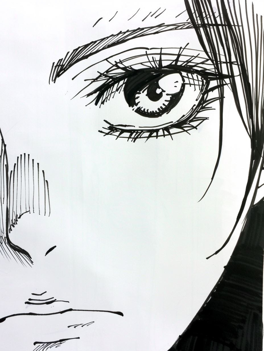 Ink Wash Manga Portrait Study