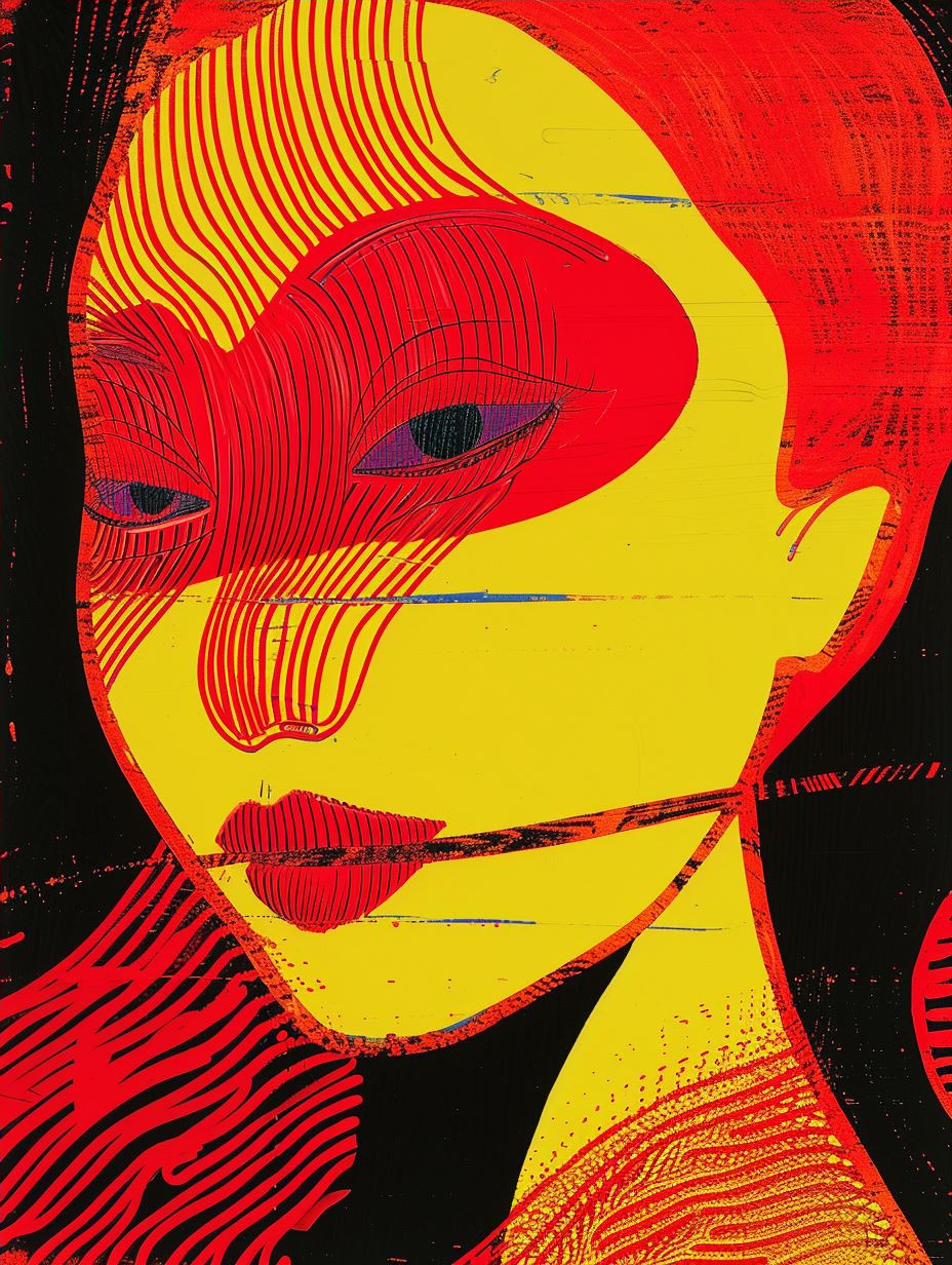 Neon Noir Psychedelic Portrait