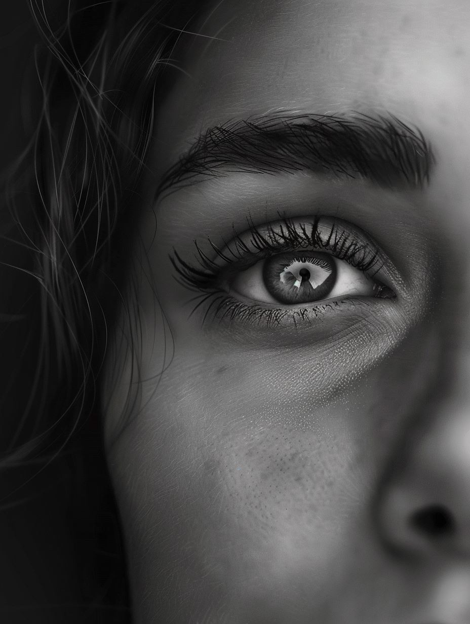 Intimate Monochrome Gaze Study