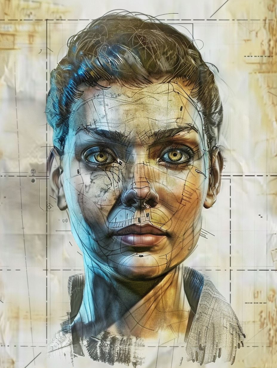 Architectural Blueprint Human Portrait
