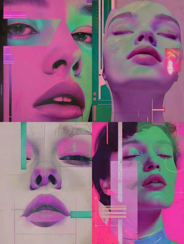 Neon Glitch Portrait