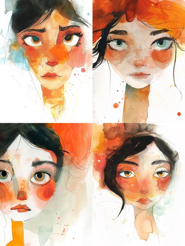 Ethereal Watercolor Portrait Study
