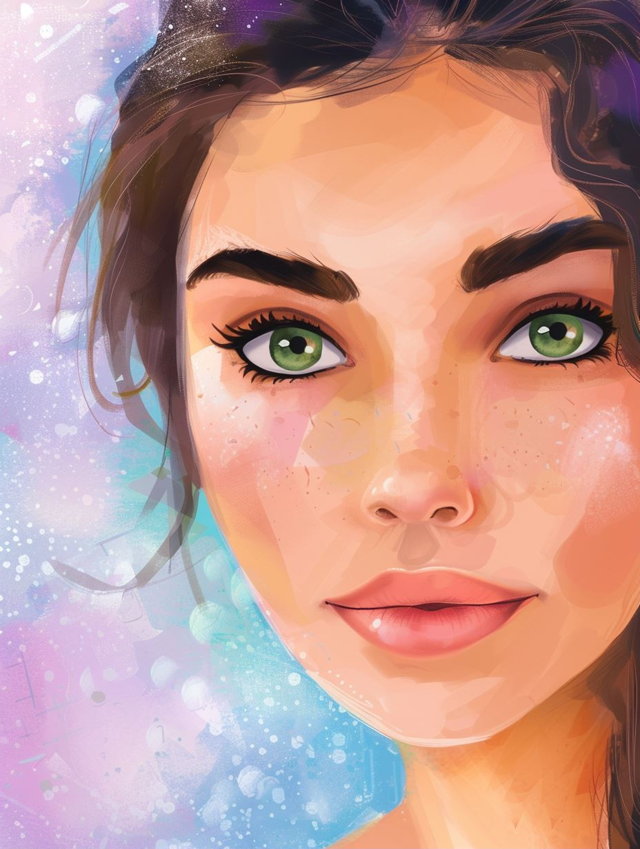 Ethereal Pastel Digital Portrait