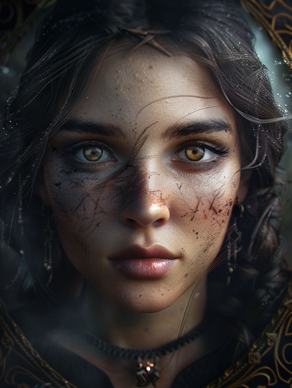 Ethereal Portrait of Ancient Grace