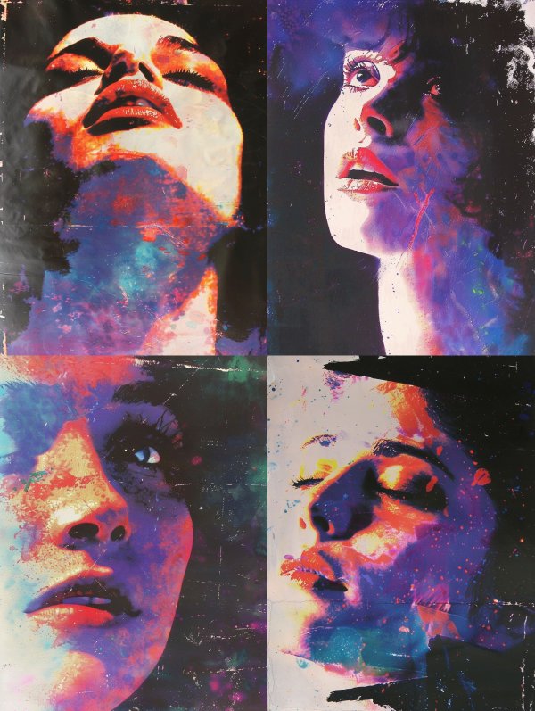 Abstract Neon Portrait Distortion