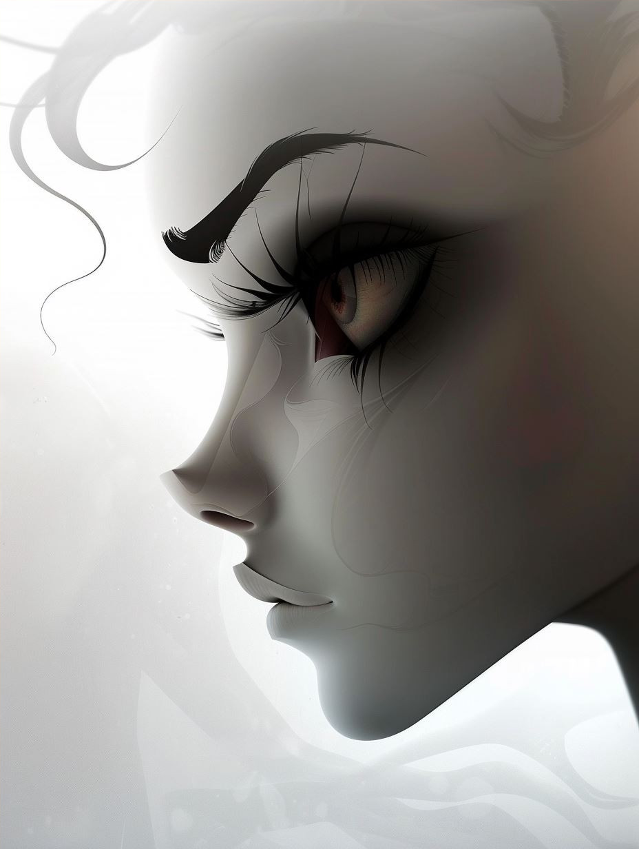 Melancholy Gaze Stylized Portrait