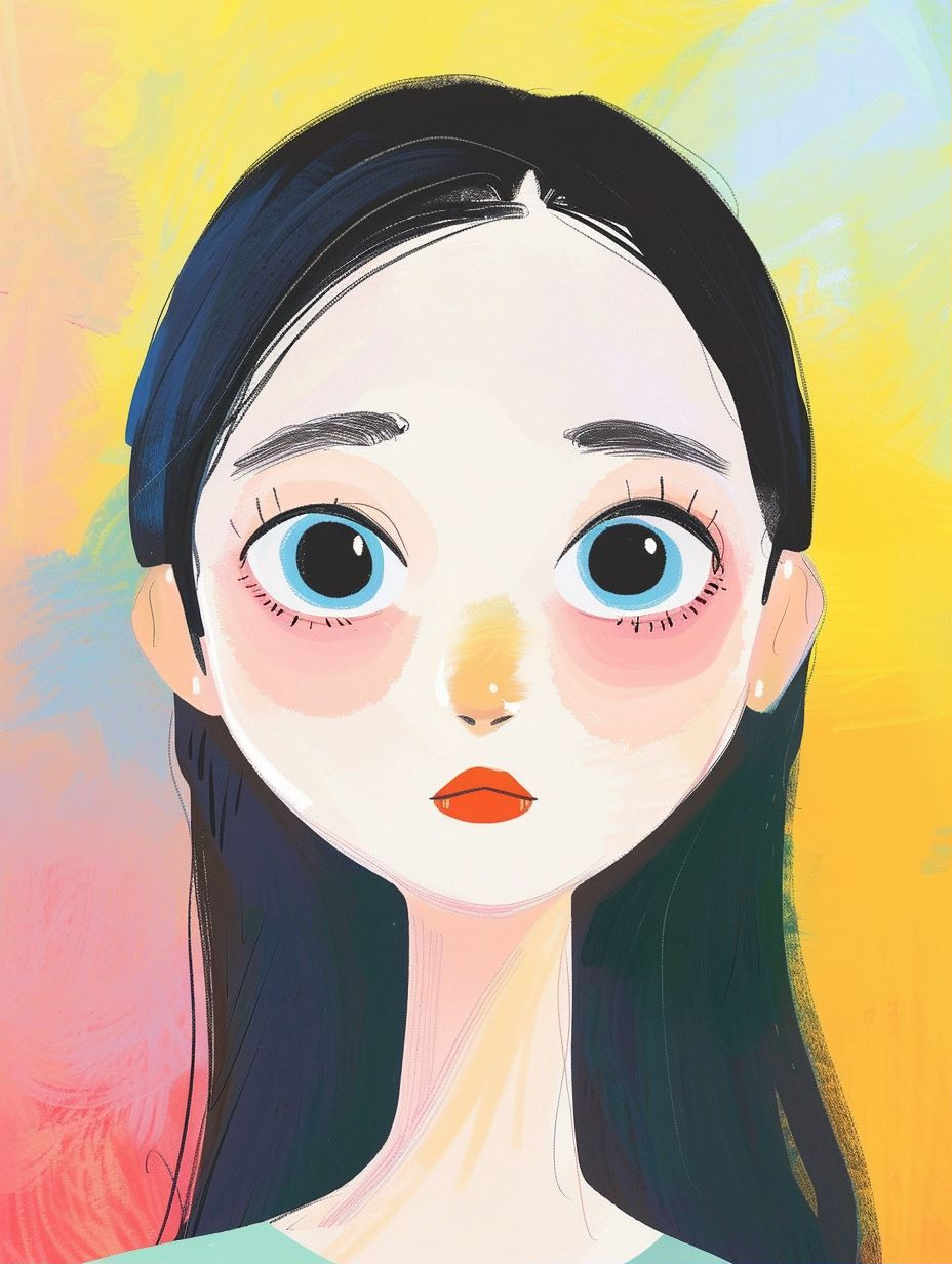 Whimsical Pastel Portrait Study