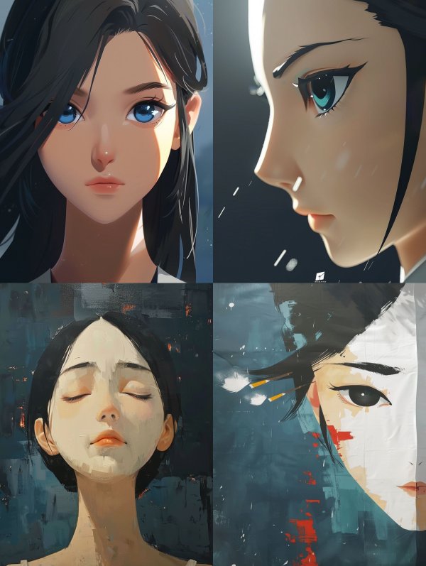 Ethereal Gaze of Midnight Blue