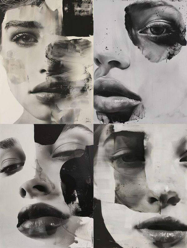 Fragmented Monochrome Portrait Study