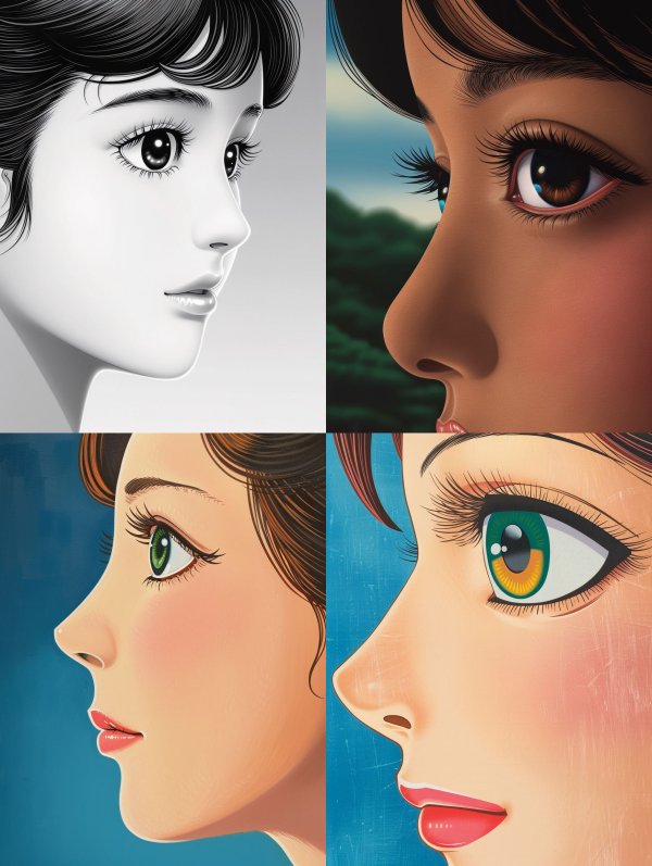 Ethereal Monochrome Manga Portrait