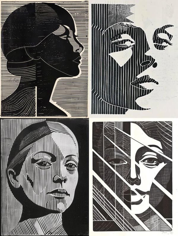 Linear Noir Silhouette Portrait