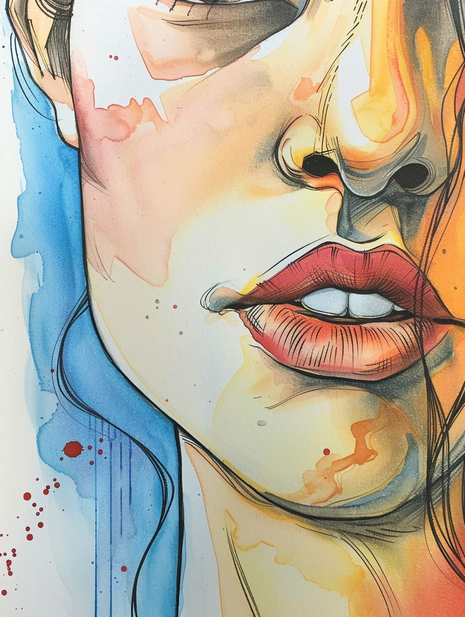 Ethereal Watercolor Portrait Study