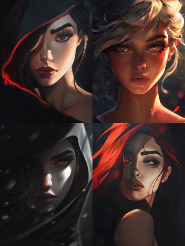 Mystic Shadows and Crimson Glow