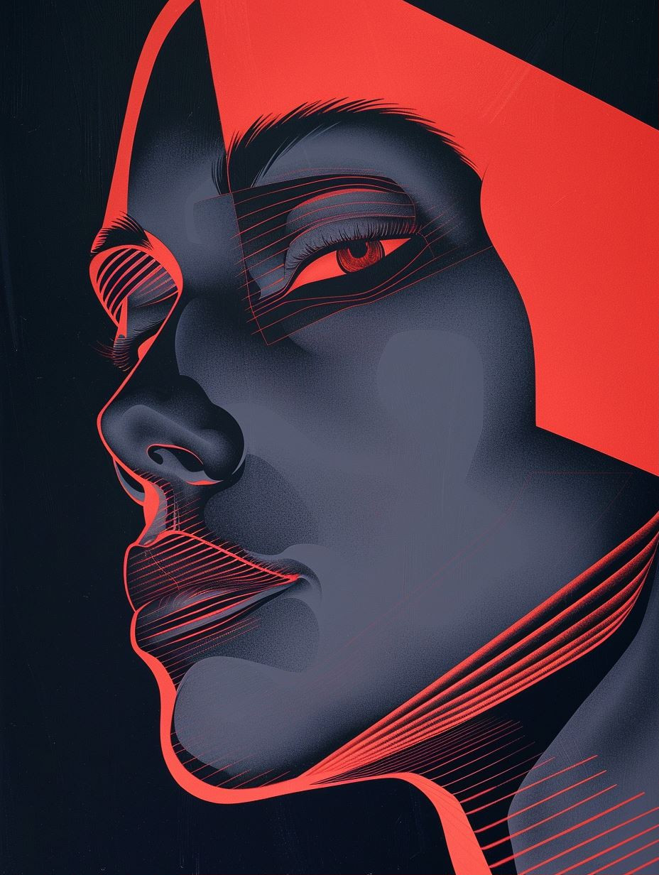 Neon Noir Digital Portrait