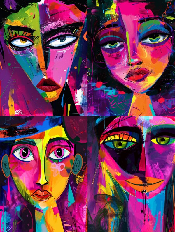 Neon Psychedelic Portrait