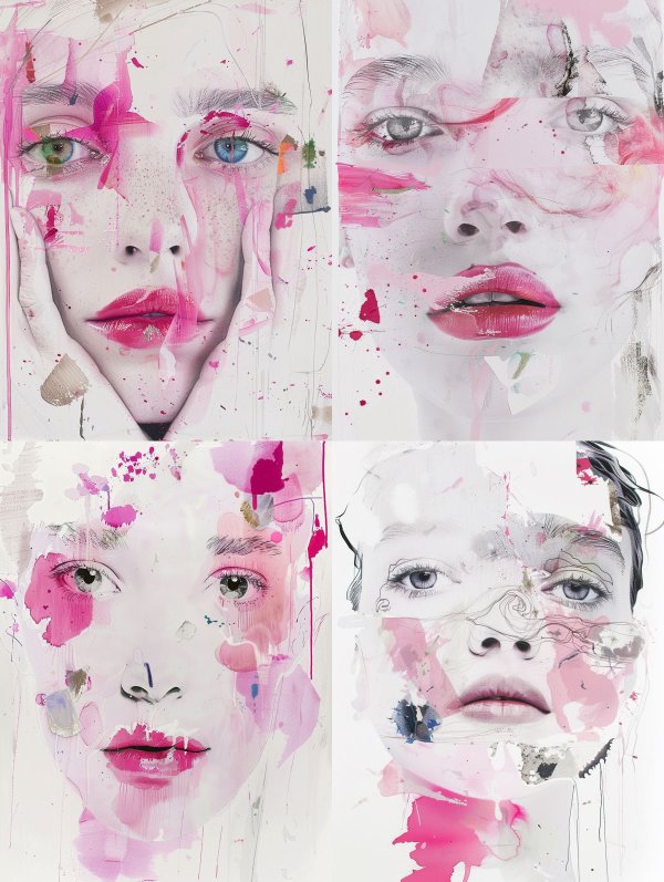 Abstract Ethereal Pink Portraits