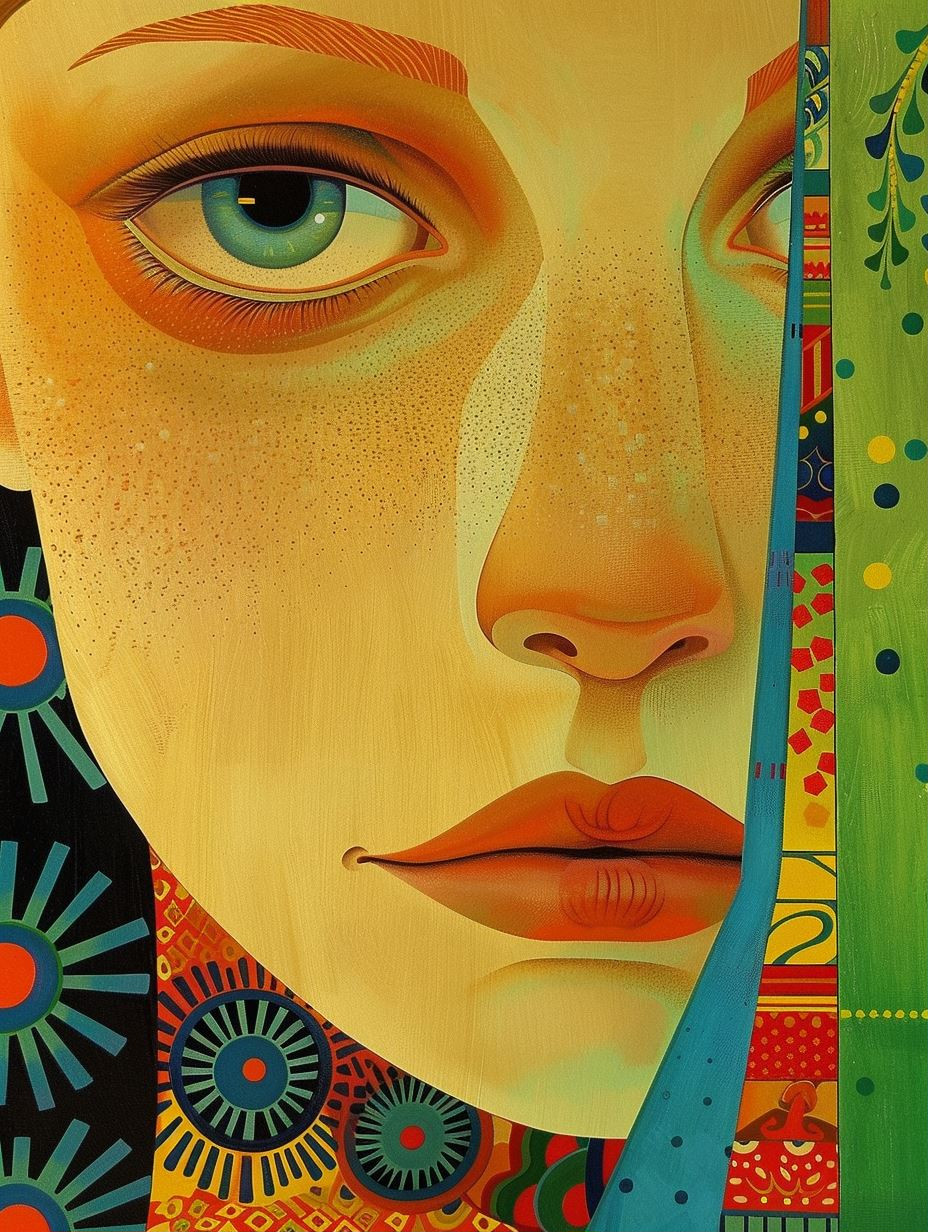 Vibrant Geometric Portrait Study