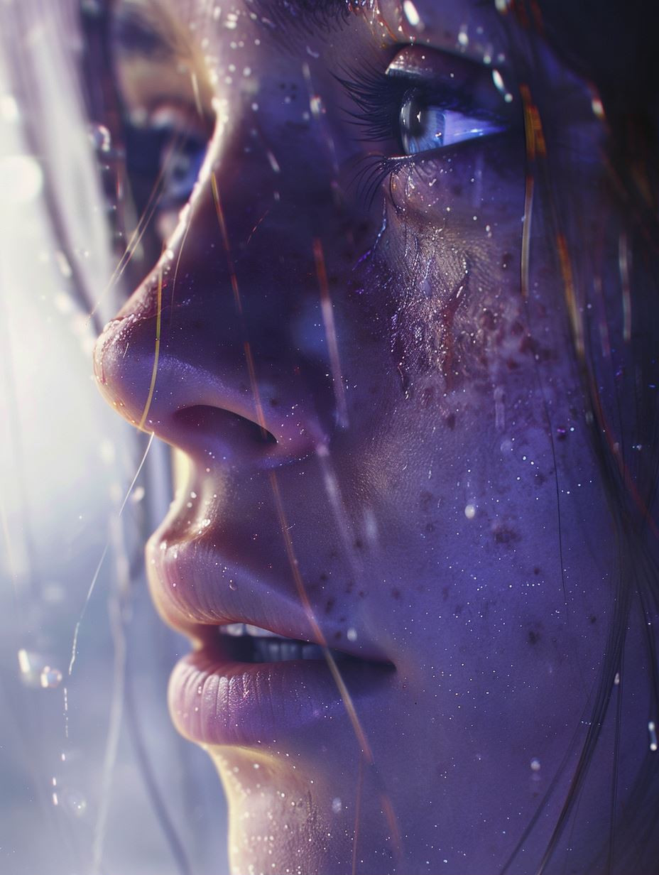 Neon Rain Cinematic Portrait - Image 1