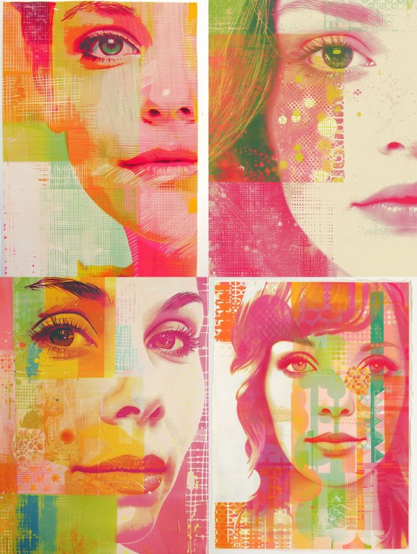 Neon Grid Portrait