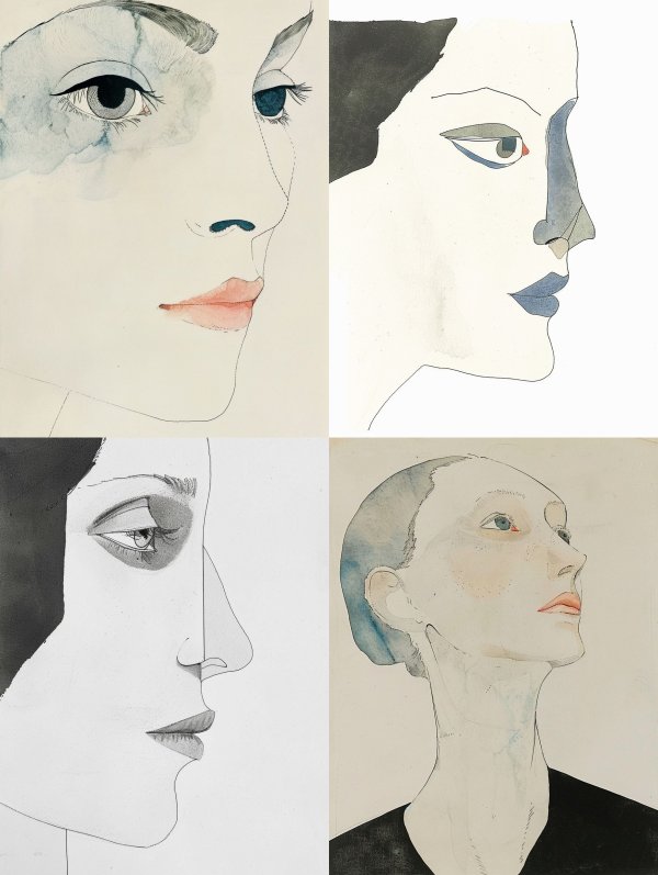Ethereal Watercolor Portrait Study