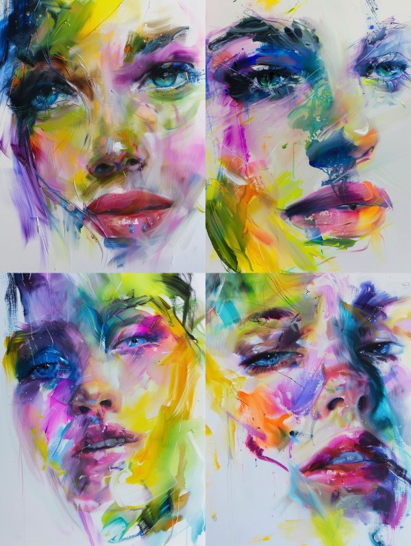 Vibrant Abstract Portrait Studies