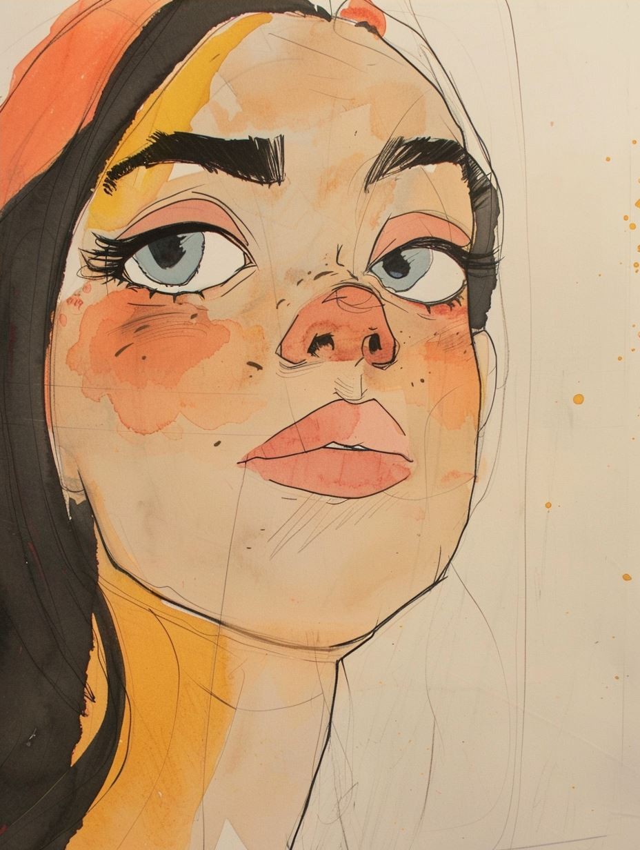 Abstract Watercolor Gaze