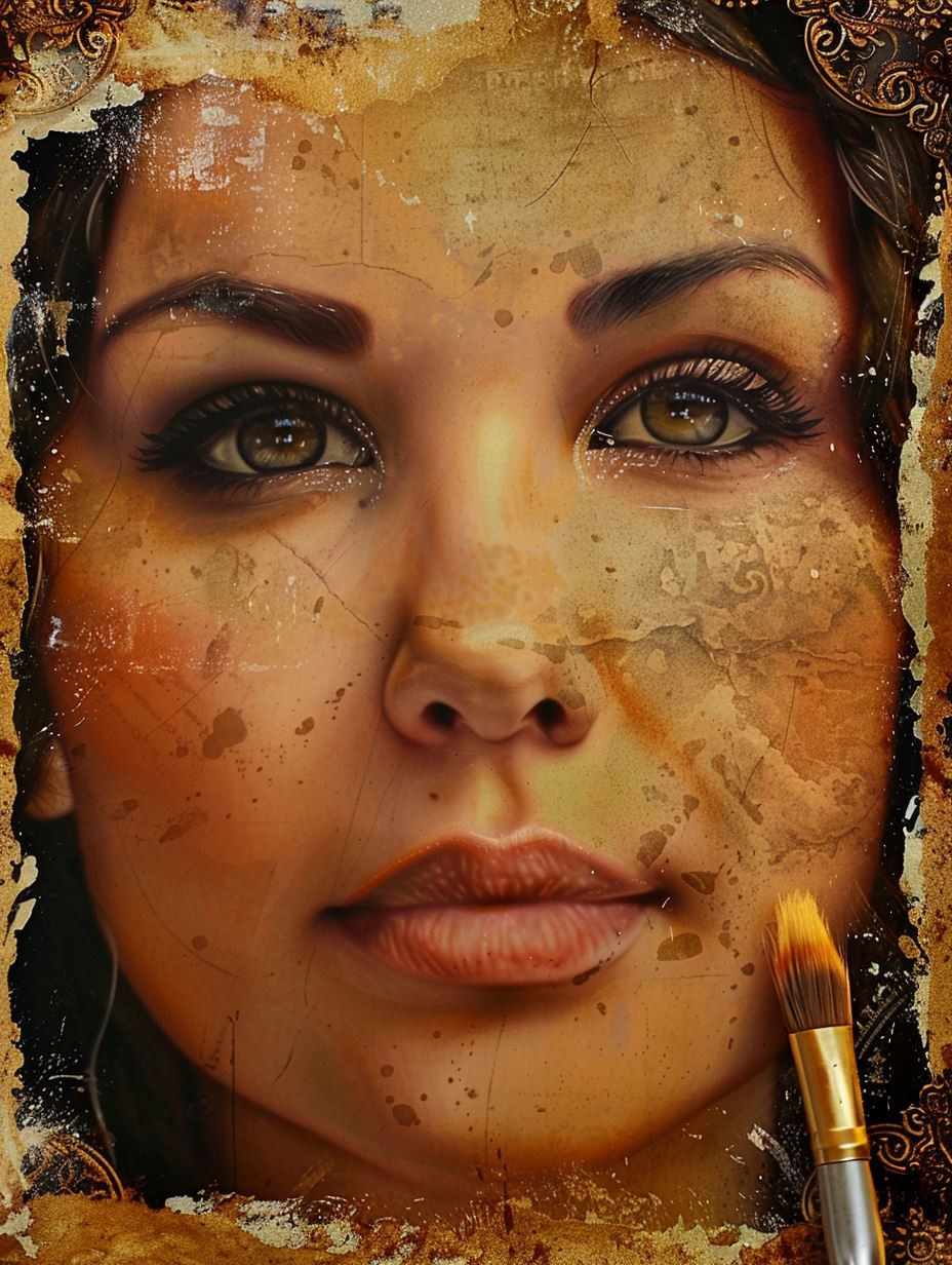 Fractured Gilded Portrait Study